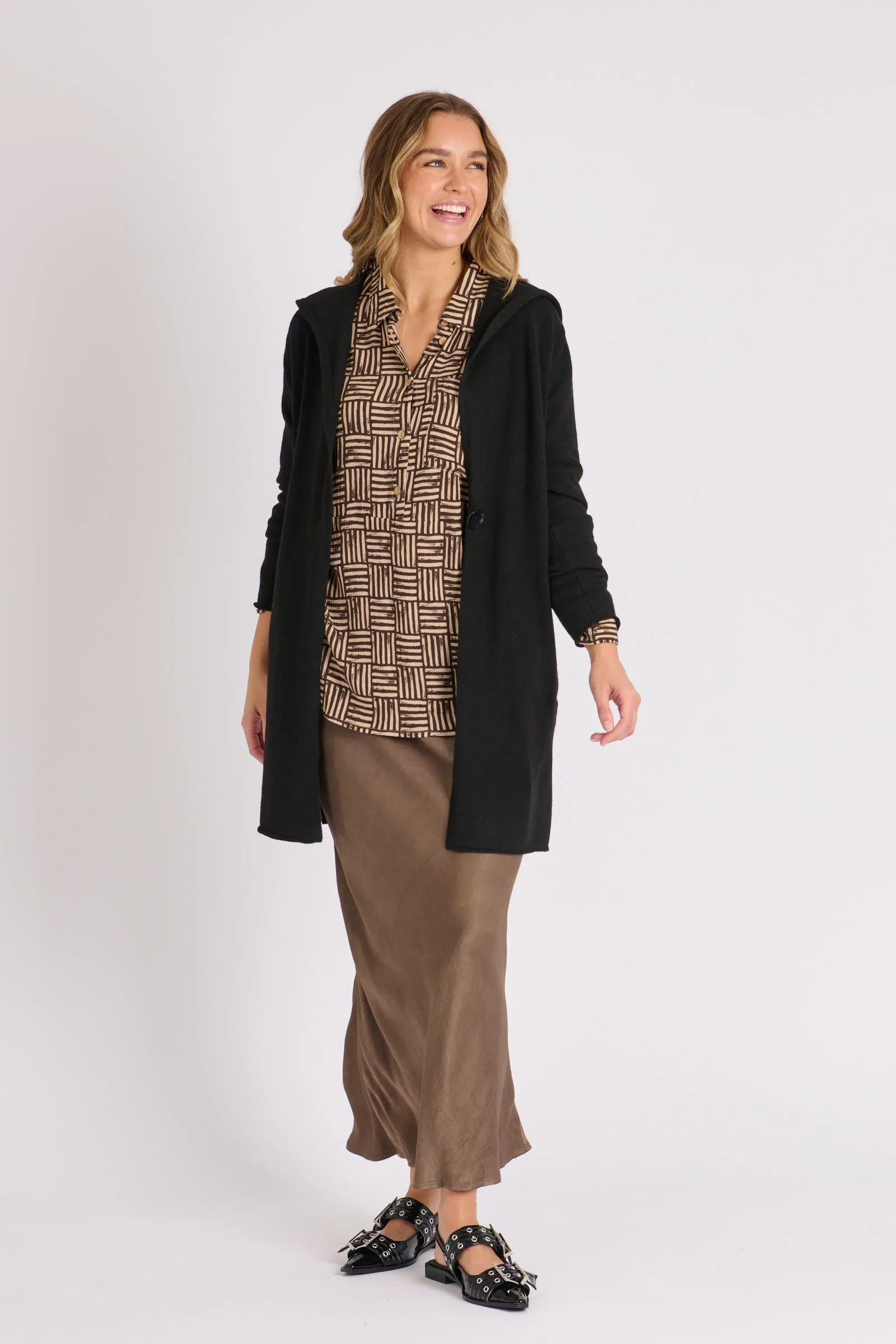 Hooded Cardigan - Black