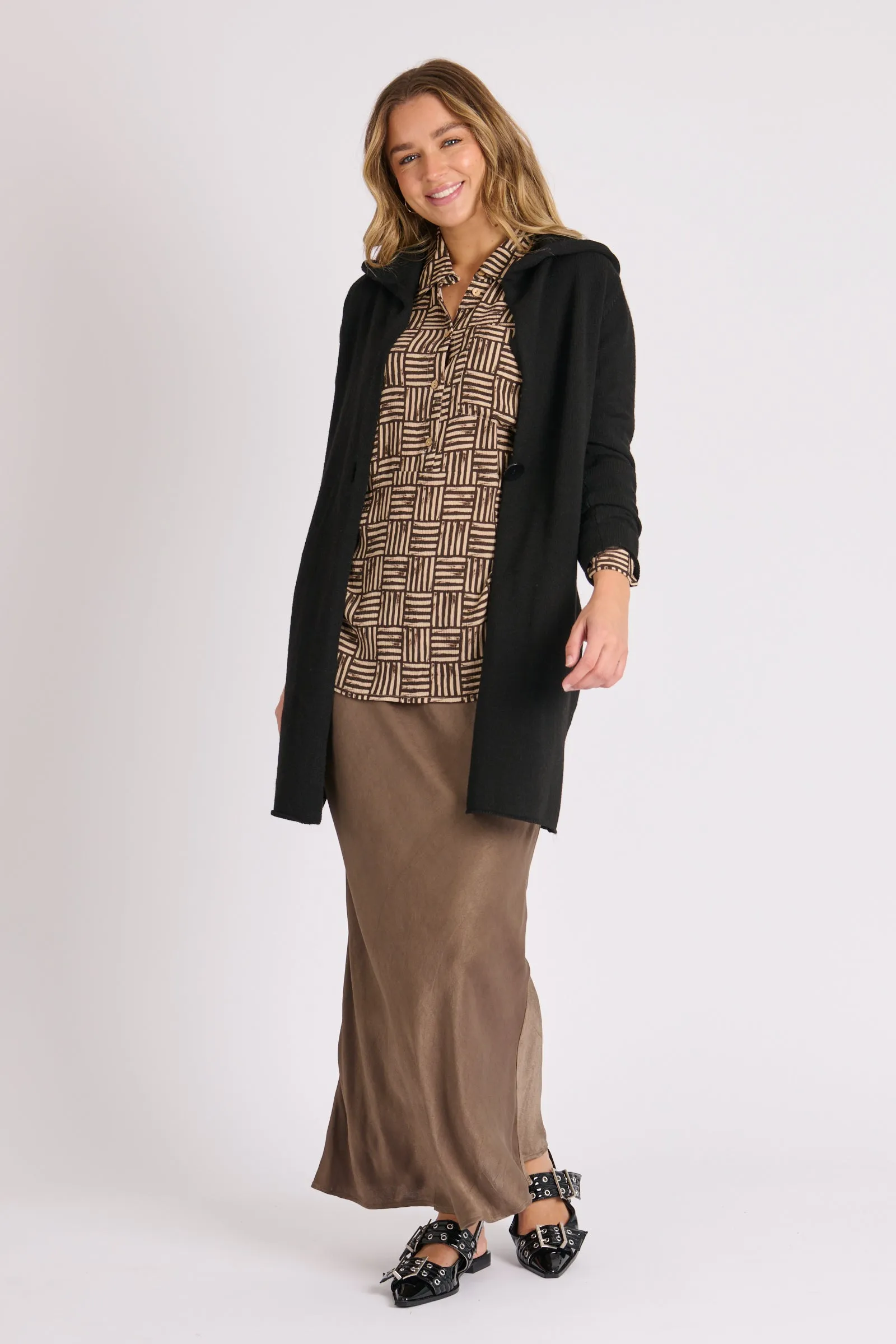 Hooded Cardigan - Black