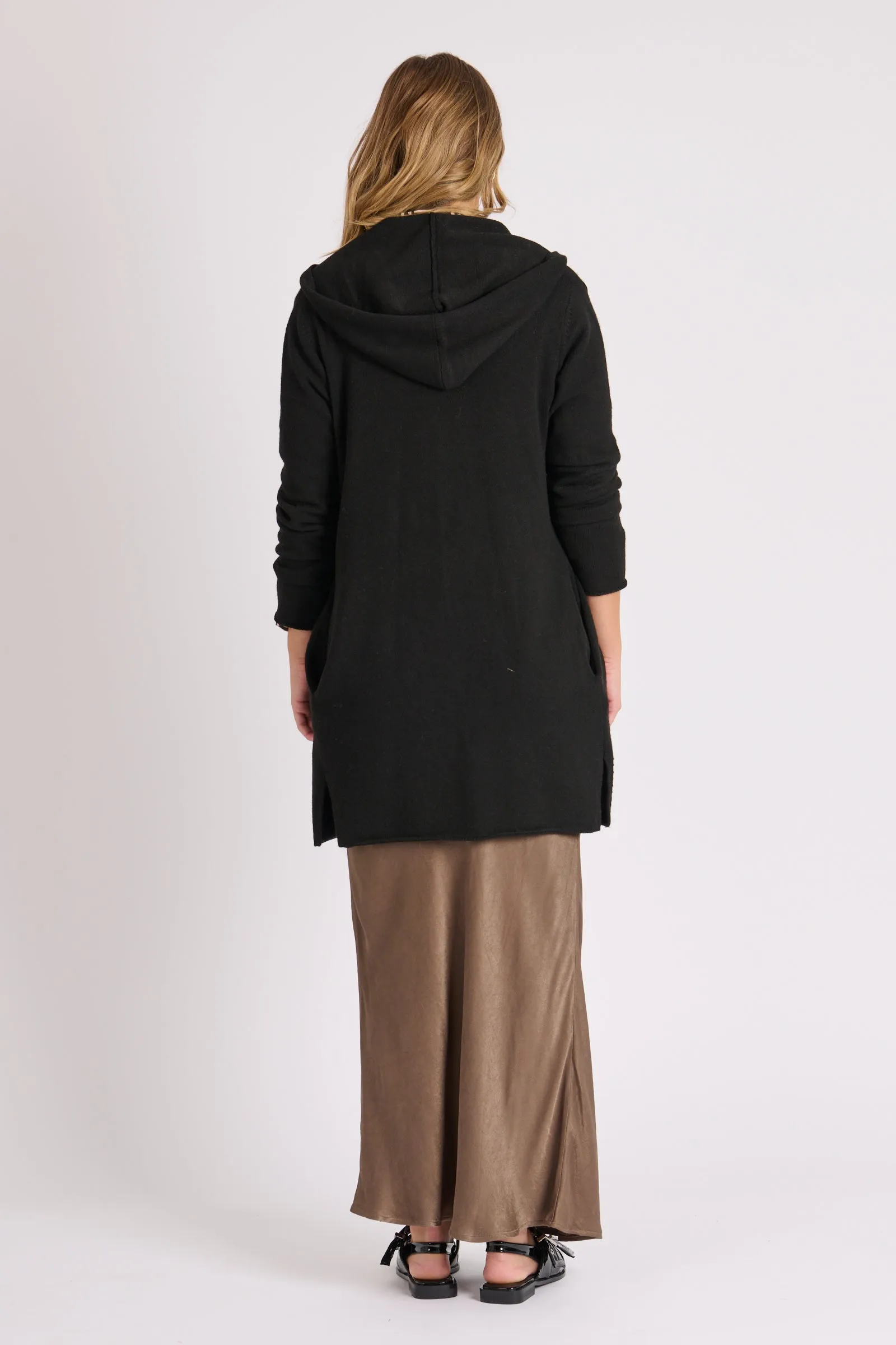 Hooded Cardigan - Black