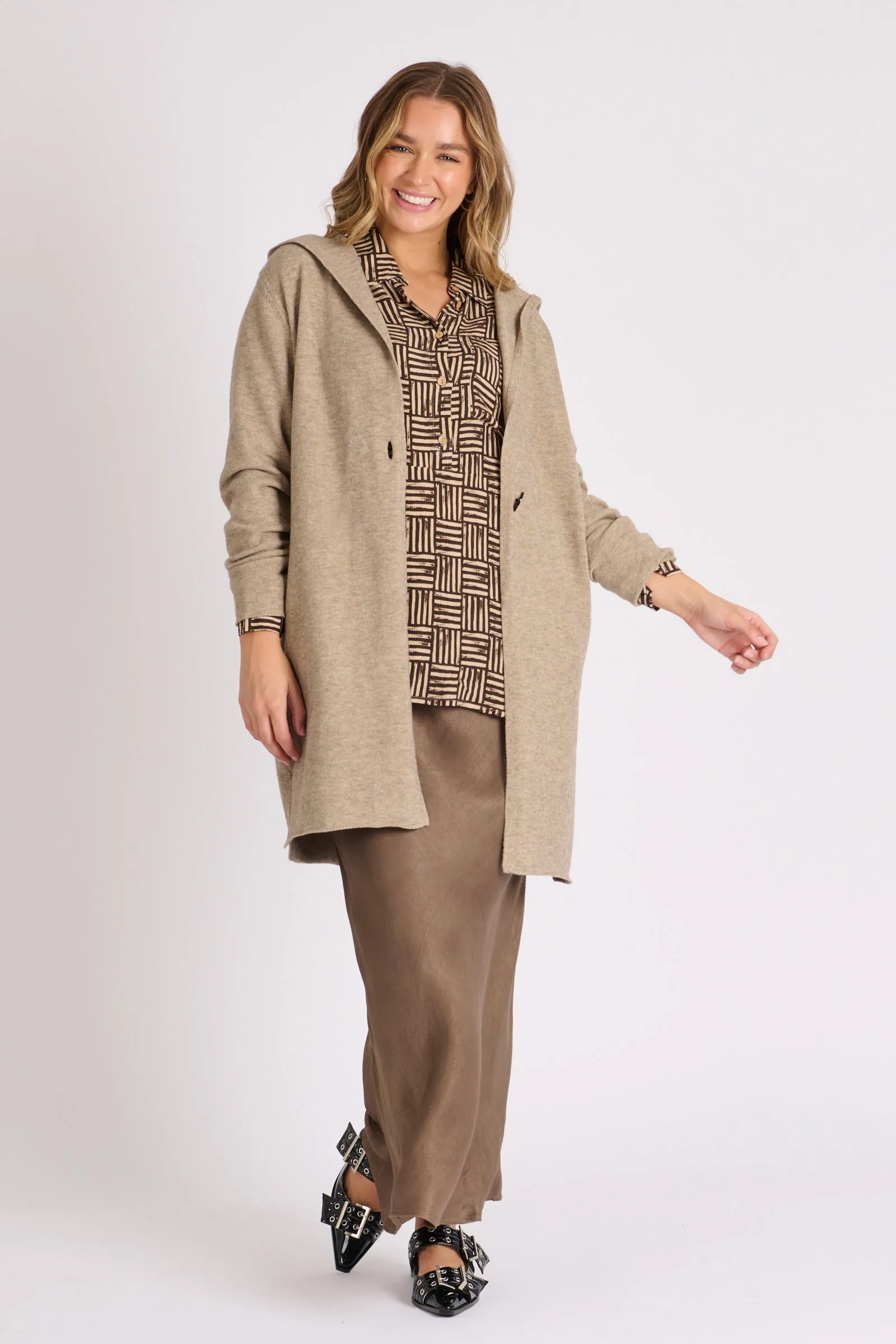 Hooded Cardigan - Oatmeal