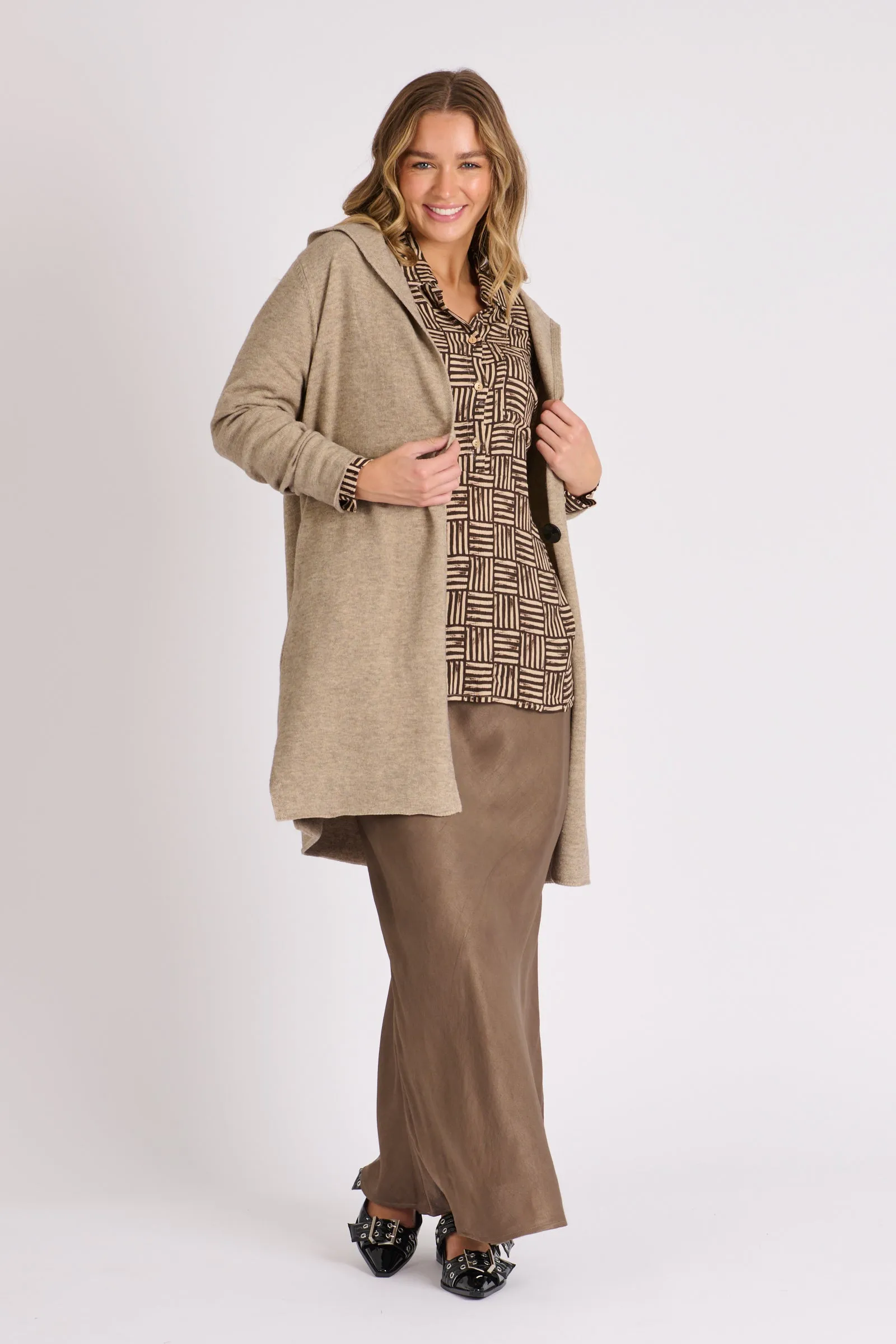Hooded Cardigan - Oatmeal