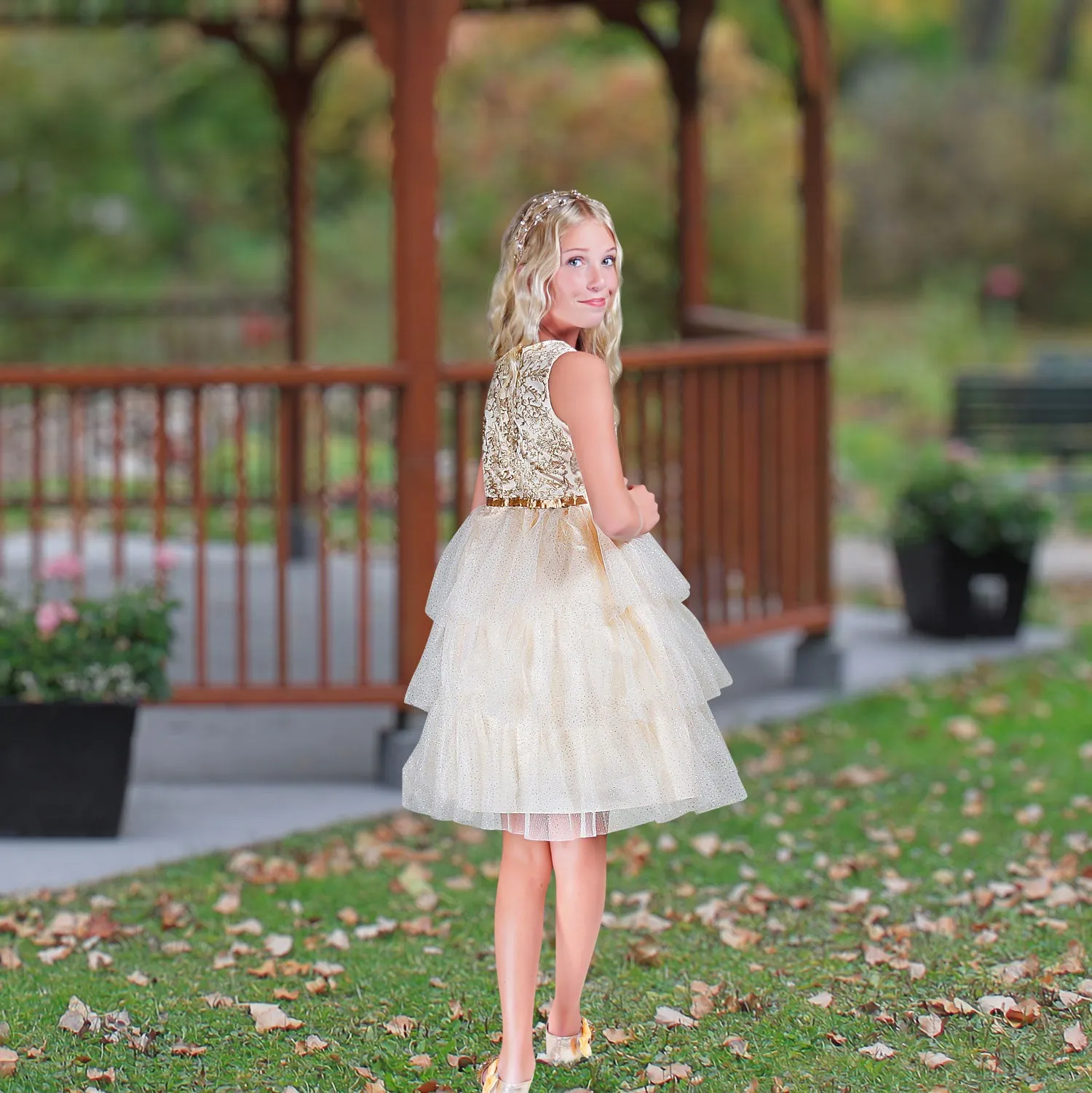 Kaitlyn Dress - Champagne Gold