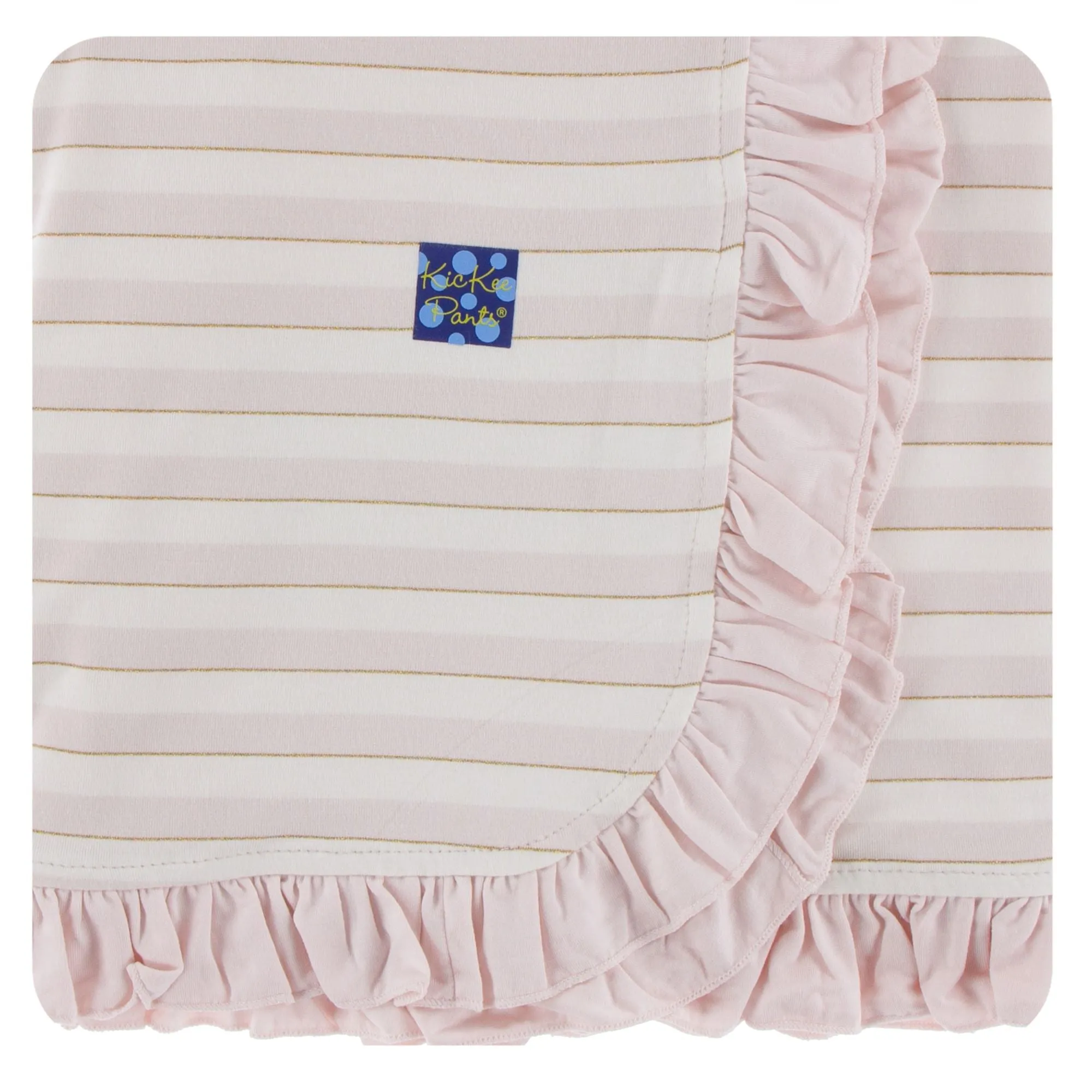 KicKee Pants Everyday Heroes Sweet Stripe Ruffle Stroller Blanket