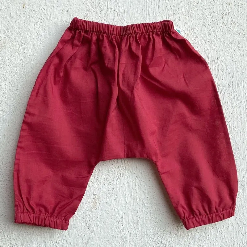 Kids Unisex Organic Cotton Koi Red Kurta and Matching Pants