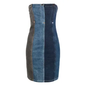 Layered-Design Denim Dress K1J04013239