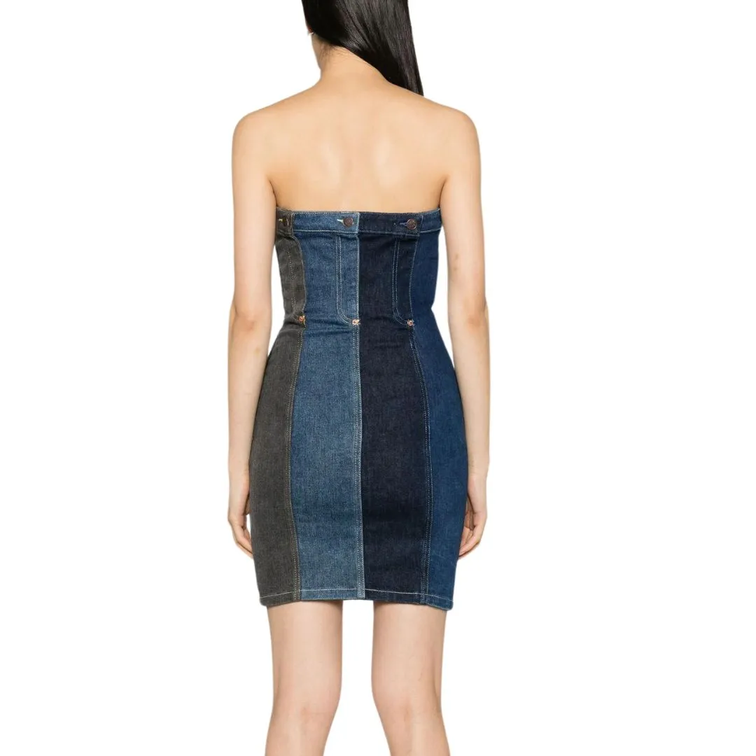 Layered-Design Denim Dress K1J04013239