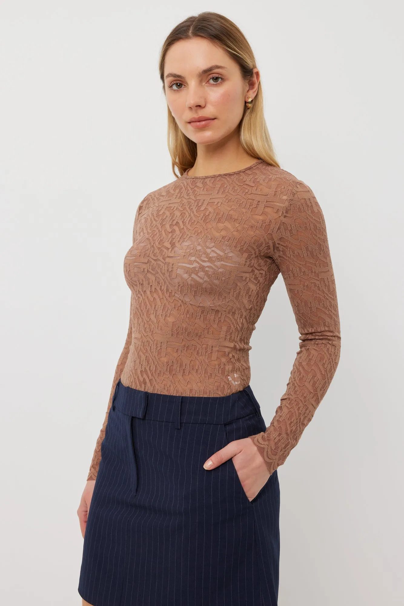 Layering Top| Umber Lace