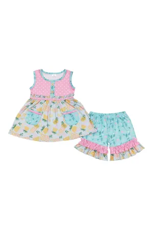 Lemon Ruffle Short Set
