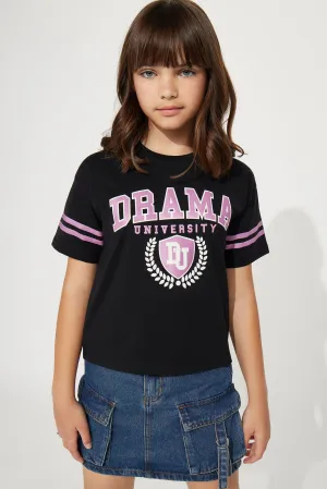 Mini Drama Alert Short Sleeve Tee - Black