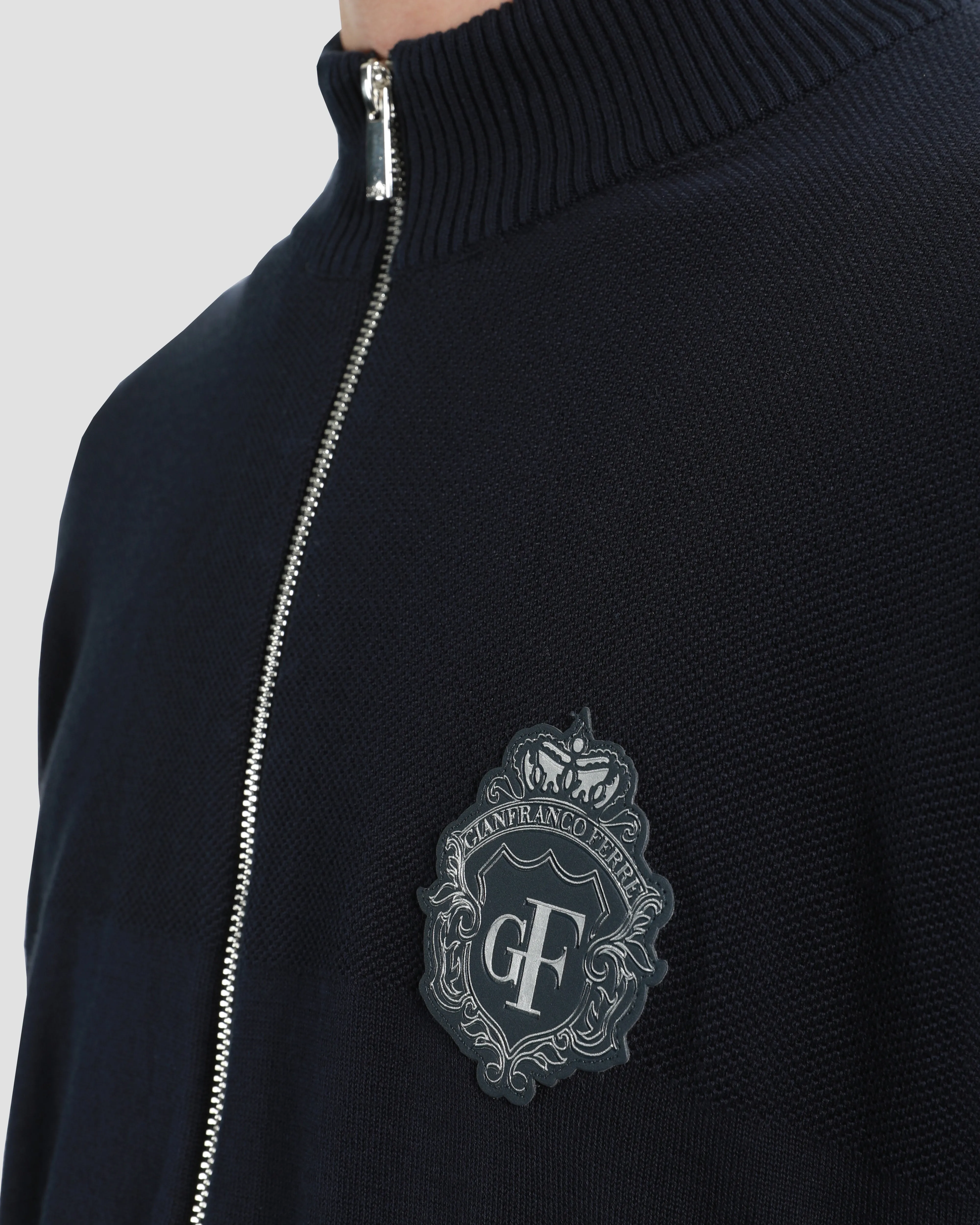 Navy Zip Up Cardigan