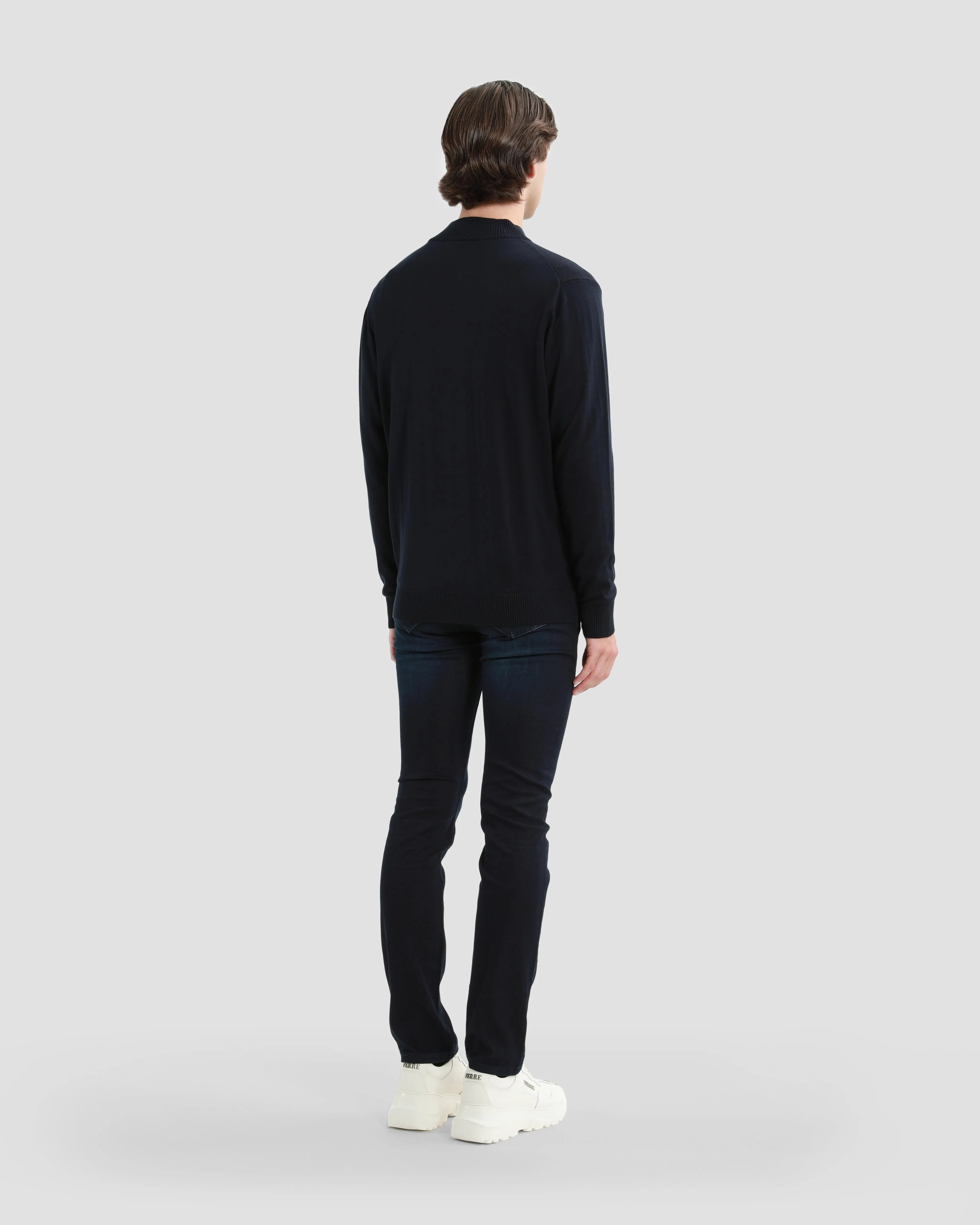 Navy Zip Up Cardigan
