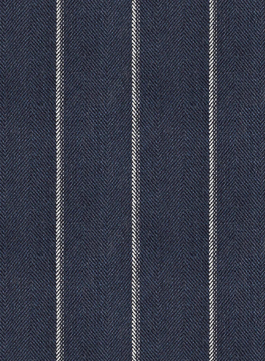 Noble Loredana Blue Stripe Cotton Silk Linen Jacket