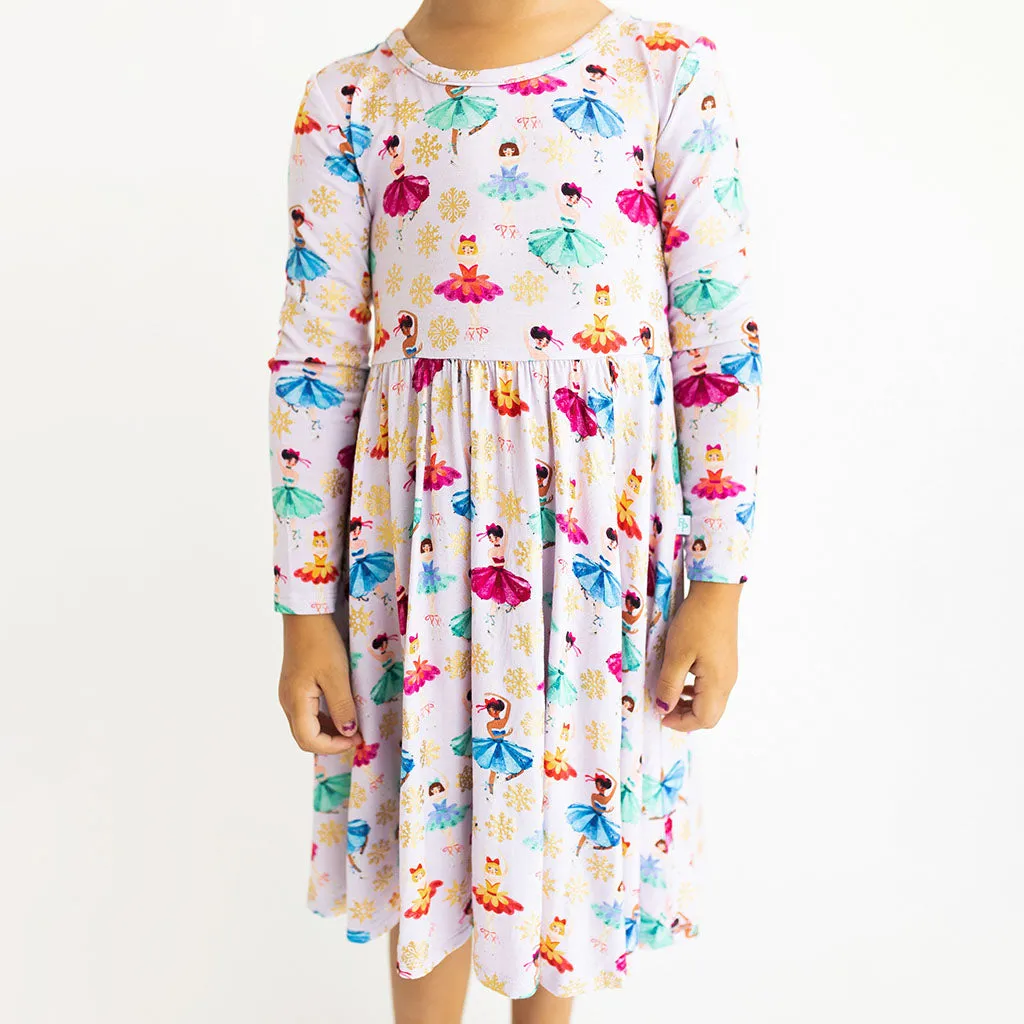 Posh Peanut Adalyn L/S Basic Twirl Dress