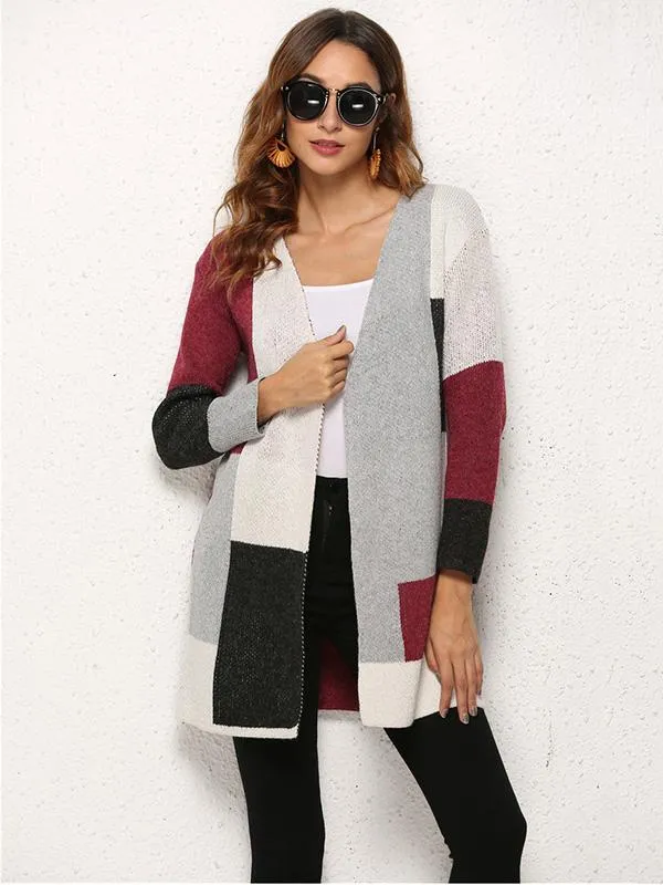 Princess Color Knitting Long Sleeves Cardigans Tops