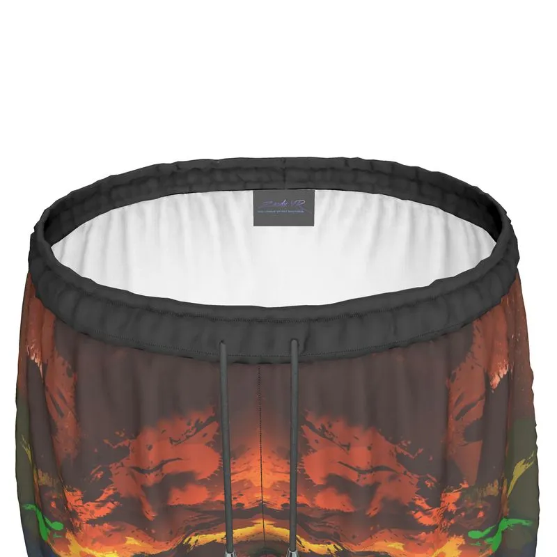 "Subtle Rainbow Color Explosion" Custom Womens Running Shorts