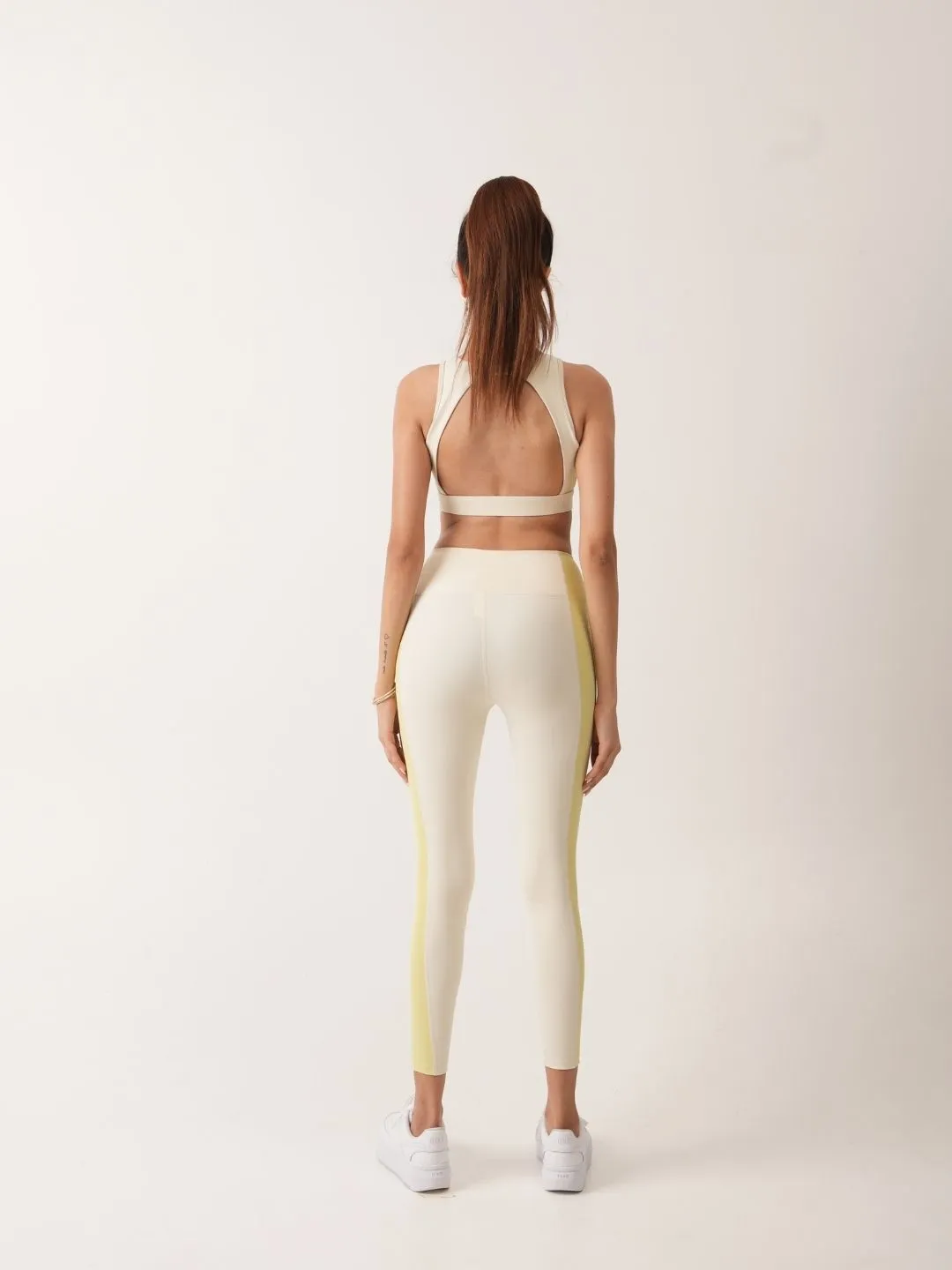 Ray Sports Bra in Butter Yellow & White