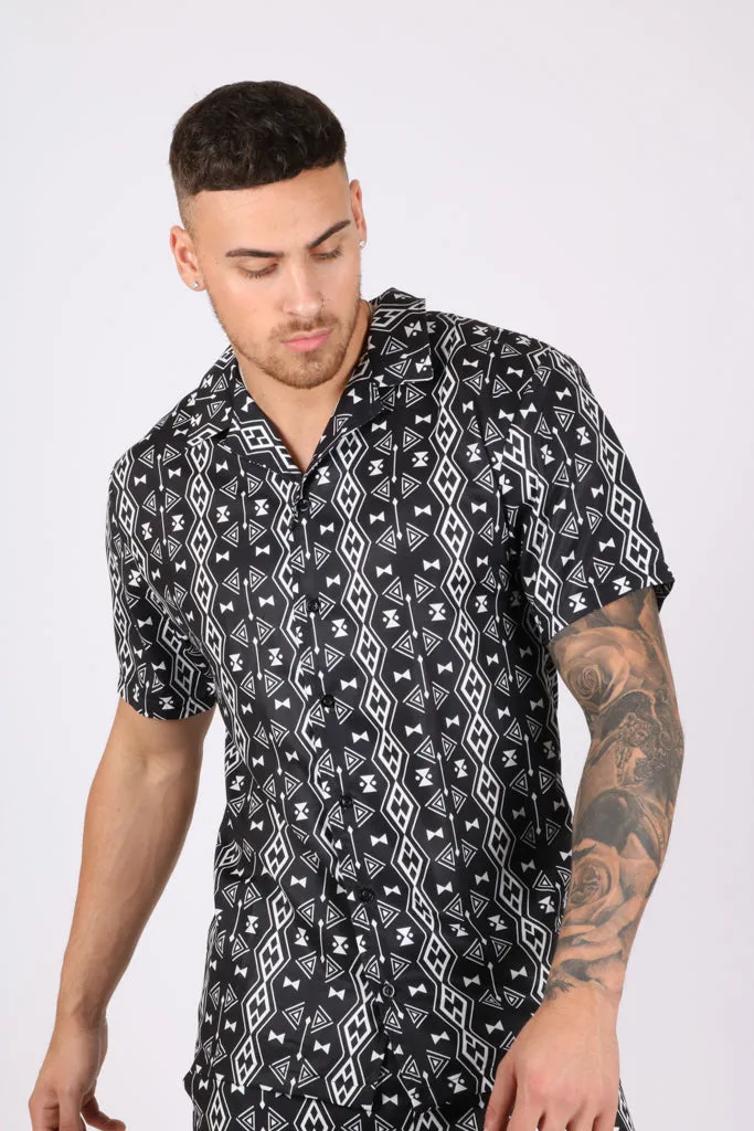 Retro Aztec Black & White Shirt
