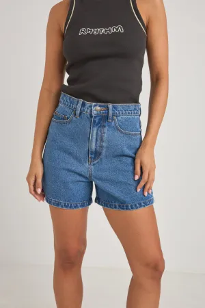 Rhythm Brisa High Waist Denim Short - SEA BLUE