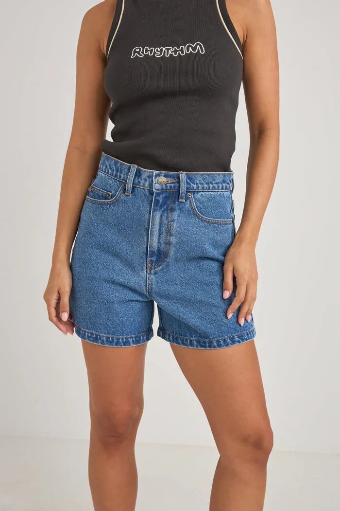 Rhythm Brisa High Waist Denim Short - SEA BLUE