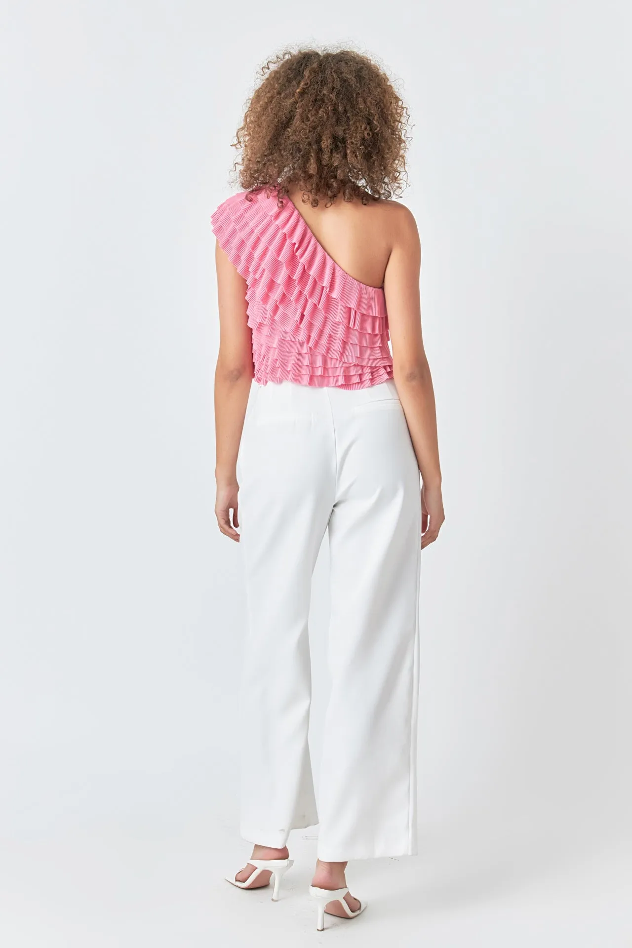 Ruffled One-shoulder Top