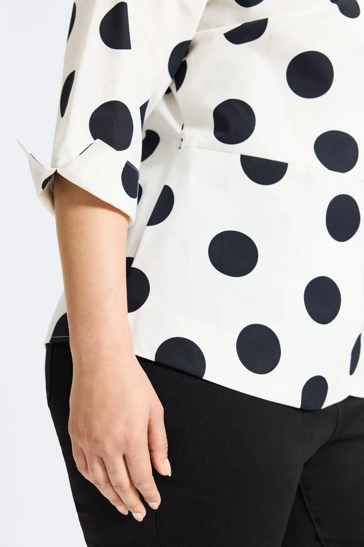 Salina Plus No Iron Black & White Dot Shirt