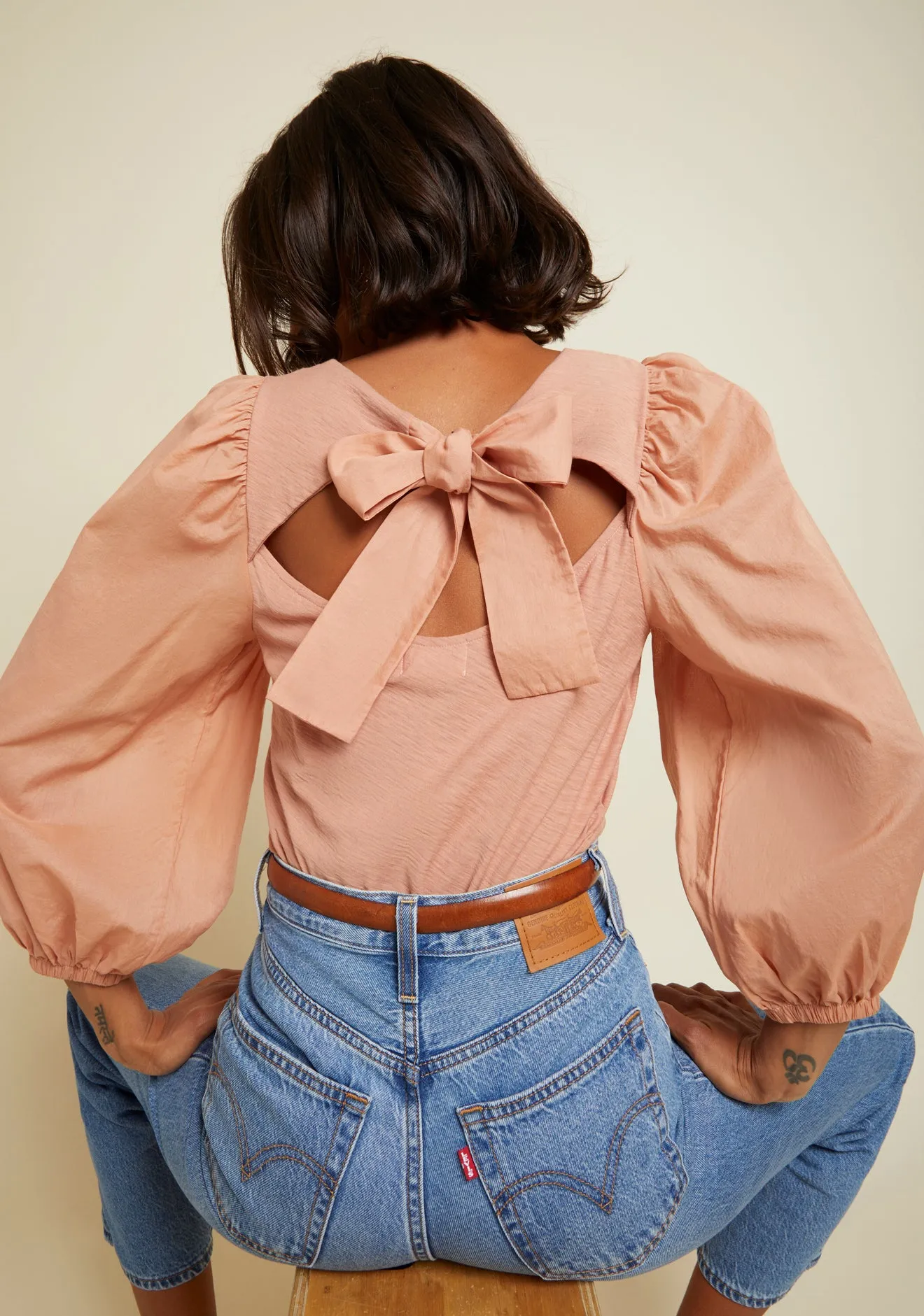 SHALOM TIE BACK COMBO TEE