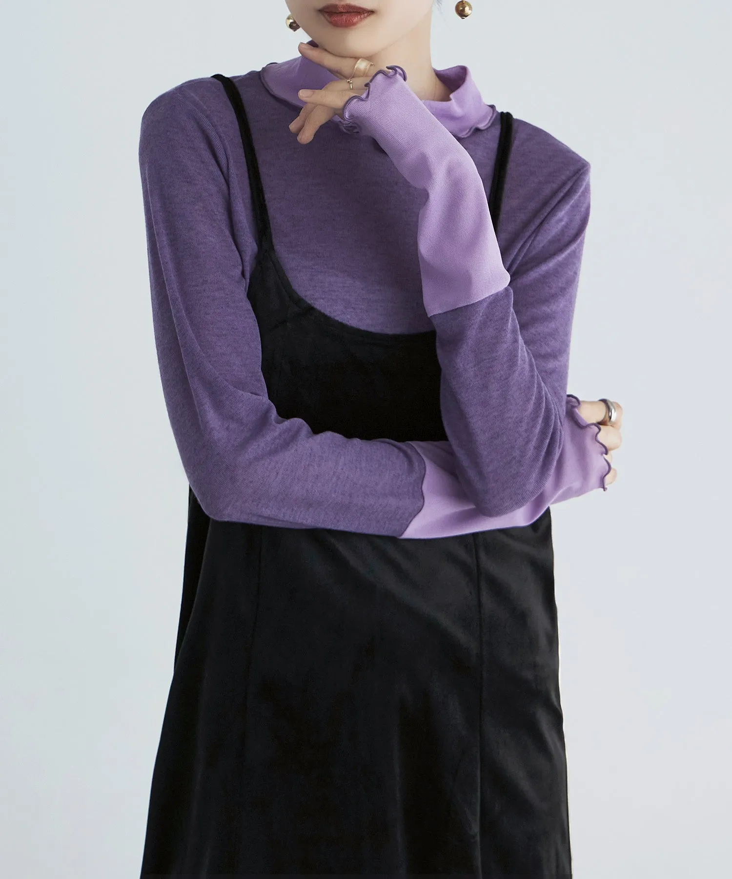 Sheer mellow switching tops
