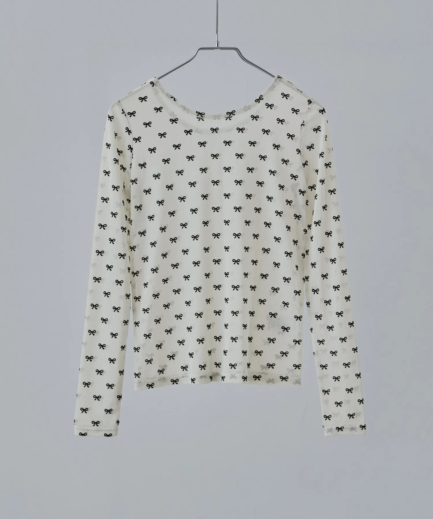 Sheer ribbon flocked tops