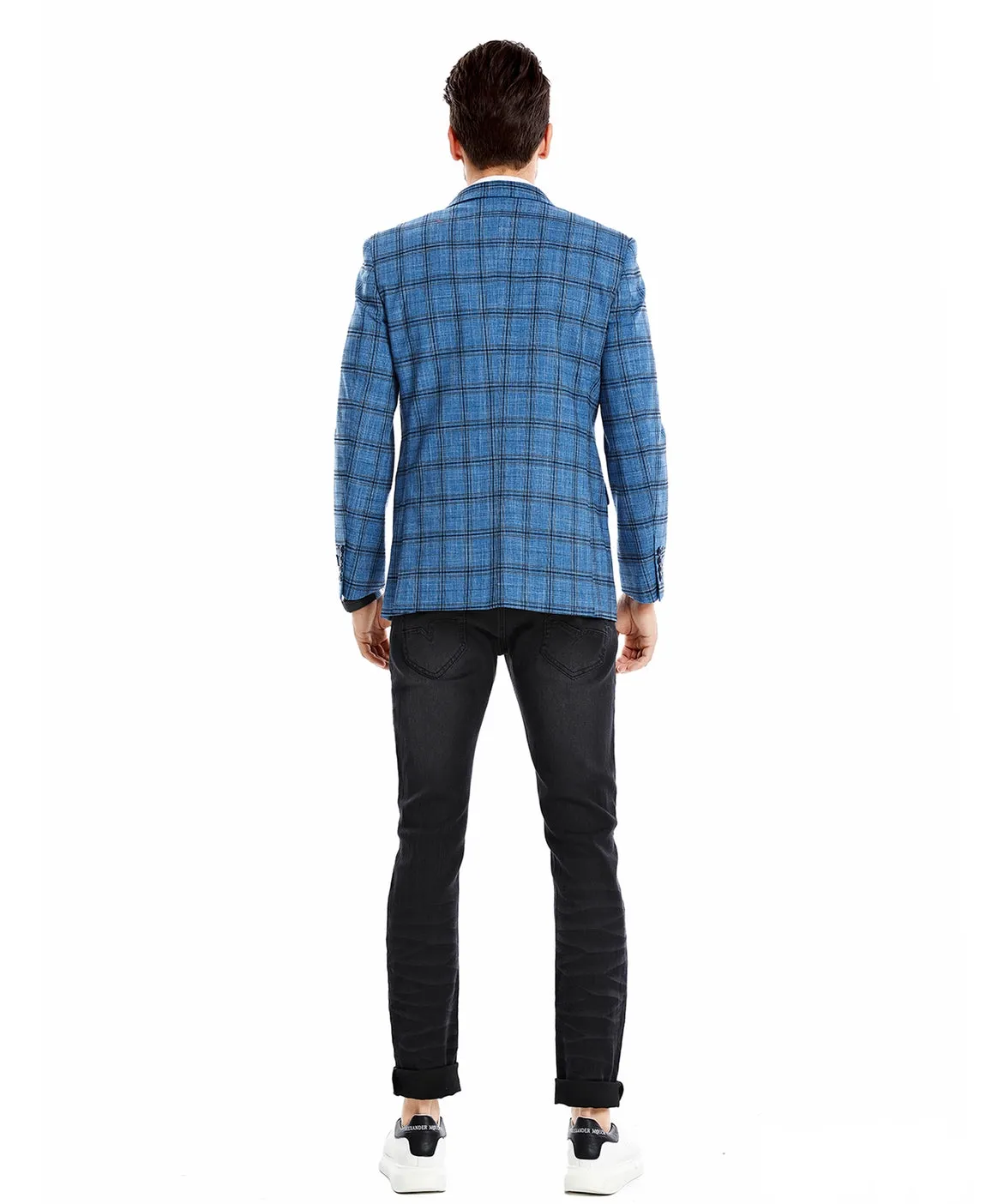 Teal Plaid Sport Coat