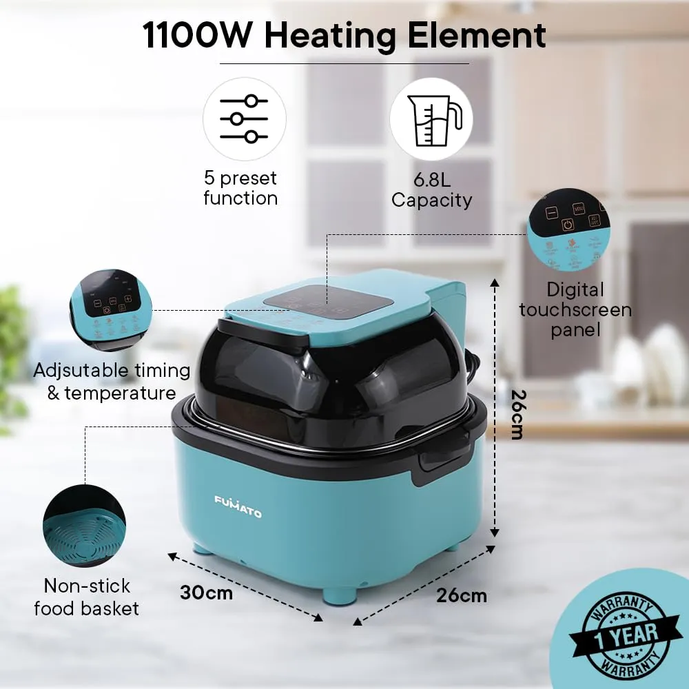 The Better Home Fumato Kitchen Diwali Gift Set |Easy Peek AirFryer & HandBlender| Air Fry, Blend and Make|Perfect Gifting Kit | Colour Coordinated Sets | 1 year Warranty (Misty Blue)