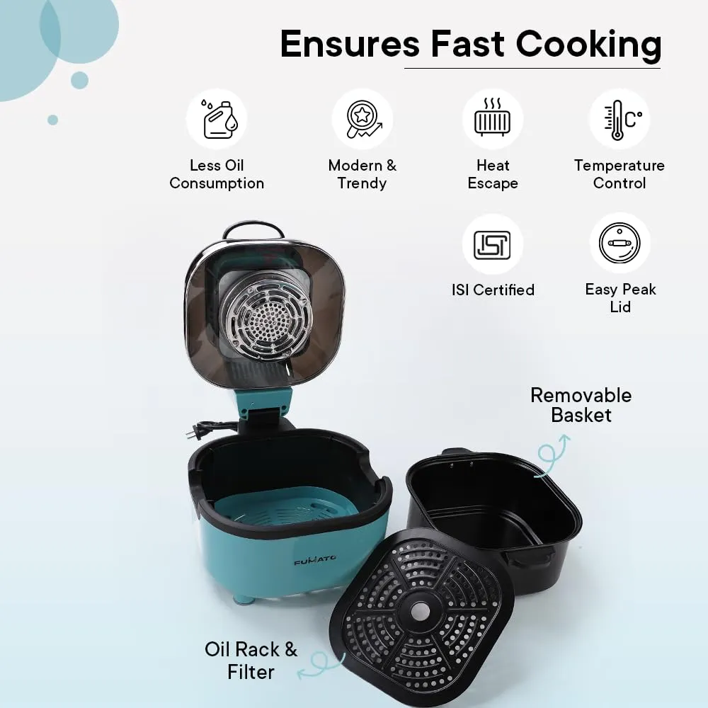 The Better Home Fumato Kitchen Diwali Gift Set |Easy Peek AirFryer & HandBlender| Air Fry, Blend and Make|Perfect Gifting Kit | Colour Coordinated Sets | 1 year Warranty (Misty Blue)