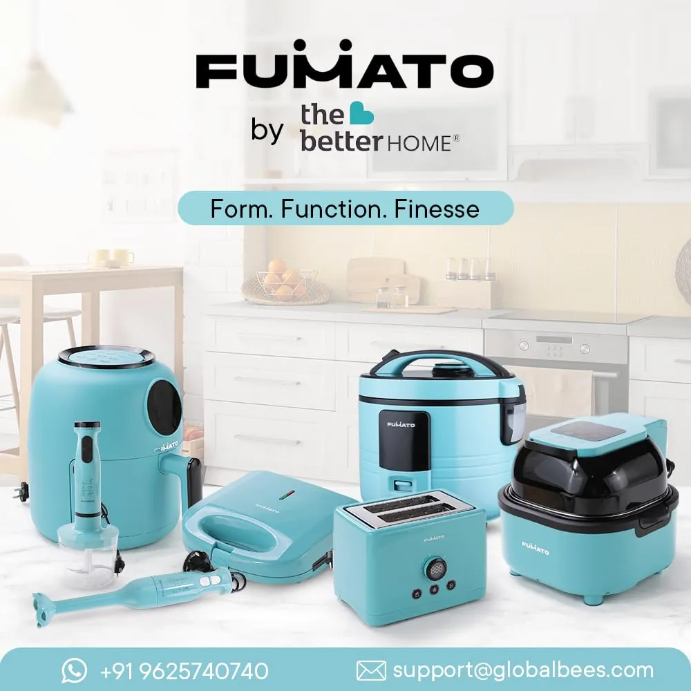 The Better Home Fumato Kitchen Diwali Gift Set |Easy Peek AirFryer & HandBlender| Air Fry, Blend and Make|Perfect Gifting Kit | Colour Coordinated Sets | 1 year Warranty (Misty Blue)