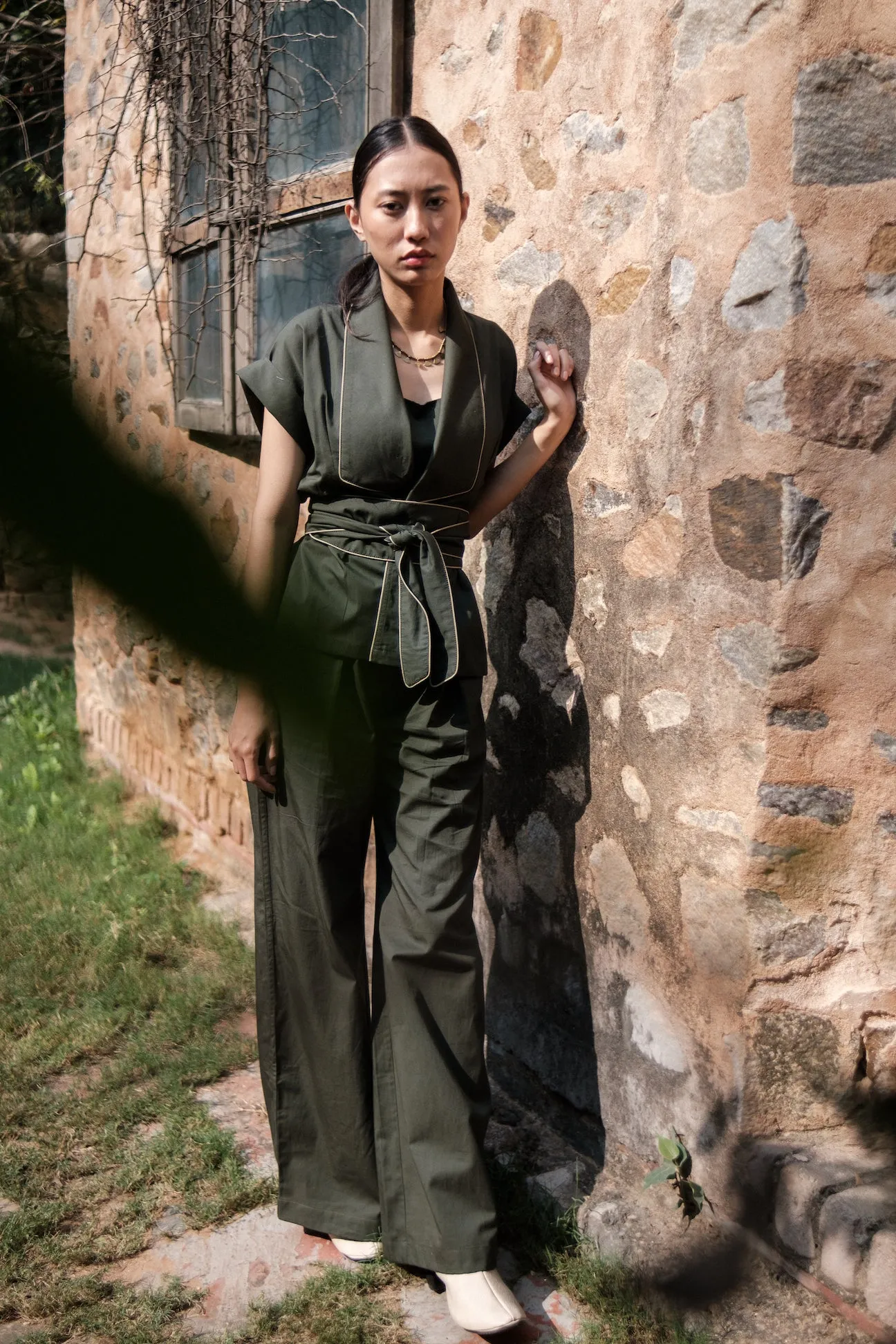 The Terra Tribe Deep Green Berlin Shawl Collar