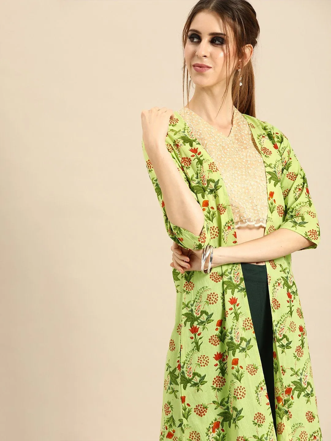 Women Longline Front Open Tired Jacket