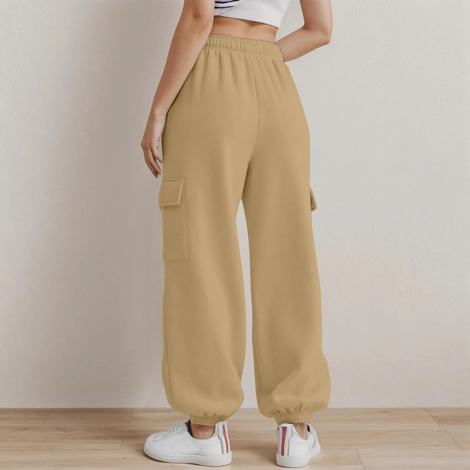 Womens Linen Blend Summer Fashion Pants High Waist Long Lounge Slim Fit Pants Beach