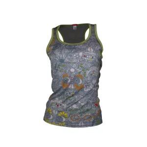 Women's Sugar Skull Merino Tank Top | Green