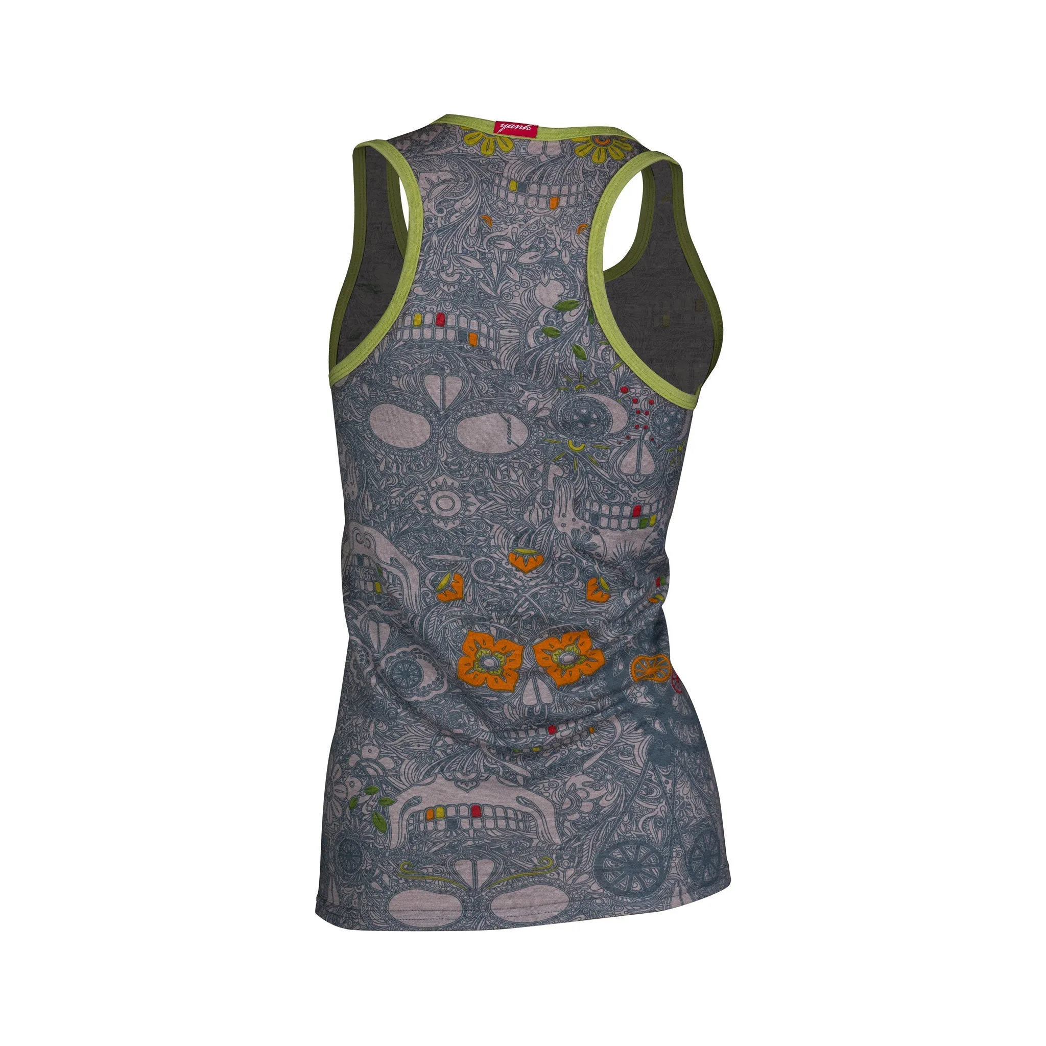 Women's Sugar Skull Merino Tank Top | Green